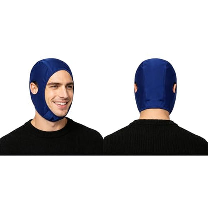 YiZYiF Wrestling Hair Cap Cover Universal Fit for Any Headgear with Chin and Open Ears Long Hair Slicker for Grappling - color: Royal Blue
