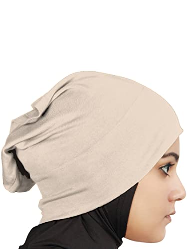 MyBatua Women's 2-Piece Al-Amira Hijab with Under Scarf/Cap/Bonnet in Soft Viscose Jersey, Ready to Wear HJ-129 - color: Light Skin