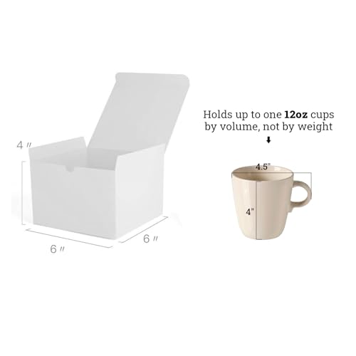 MESHA 6x6x4 White Gift Box 50 PC Gift Boxes with Lids for Presents - color: White 6x6x4, size: 1 Count (Pack of 50)