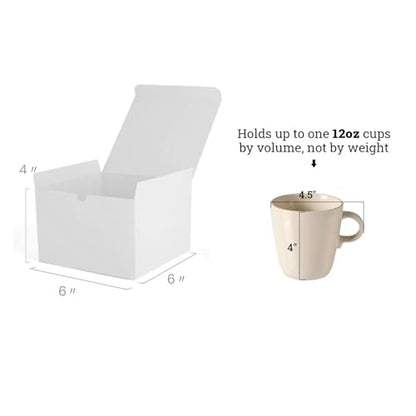 MESHA 6x6x4 White Gift Box 50 PC Gift Boxes with Lids for Presents - color: White 6x6x4, size: 1 Count (Pack of 50)