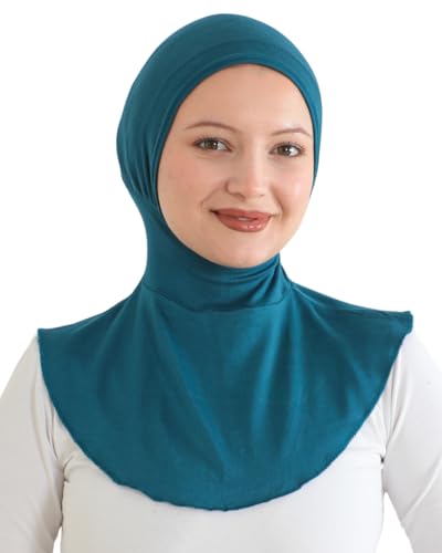 Prien Sport Hijab For Women, Muslim Head Scarf, Flexible Turban Girls, Chic Islamic Wear For Gym, Neck Collar Bonnet Viscose - color: Turquoise