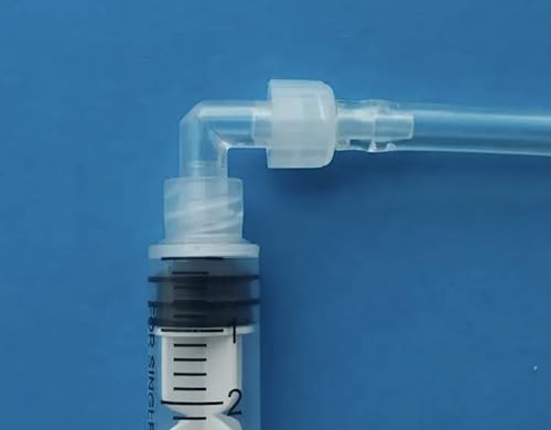 10-Piece L-Shaped Plastic Elbows – 90-Degree Hose Fittings and Tubing Connectors, Right-Angle Syringe Adapter for Luer Lock Tips, Plastic Tube Connector