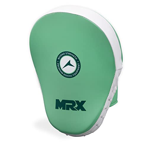 MRX Gel Tech Boxing Hook & Jab Pads MMA Focus Punching Mitts Training Thai Kick Strike Shield Curved Black/White - color: Sea Green