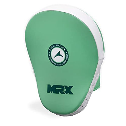 MRX Gel Tech Boxing Hook & Jab Pads MMA Focus Punching Mitts Training Thai Kick Strike Shield Curved Black/White - color: Sea Green