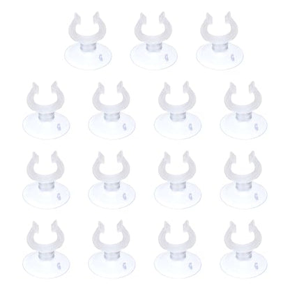 Aquarium Suction Cups, Fish Tank Suction Cups Clips Airline Tube Holders Clamps (Plastic, 15Pcs, Clear) for 0.7" Fish Tank Airline Tubing Binding Moss Shrimp Nest, 17x30MM - color: Clear, size: 17x30MM