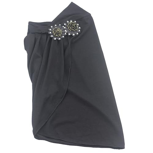 Soft Instant Hijab for Kids Girls Muslim Headscarf Islamic Scarf Shawl Wrap with Flowers - color: Black-2 Flowers