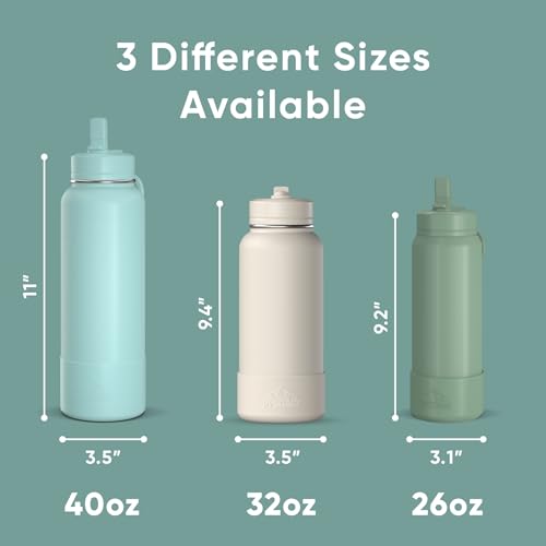 Hydrapeak 32oz Sport Insulated Water Bottle with Straw Lid, Leak & Spill Proof, Keeps Drinks Cold for 24 Hours, Hot for 12 Hours, Premium Stainless Steel Water Bottles (32oz, Pale Sage) - color: Pale Sage