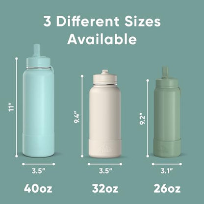 Hydrapeak 32oz Sport Insulated Water Bottle with Straw Lid, Leak & Spill Proof, Keeps Drinks Cold for 24 Hours, Hot for 12 Hours, Premium Stainless Steel Water Bottles (32oz, Pale Sage) - color: Pale Sage