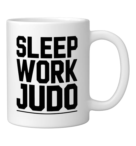 Judo Dad Life Humor Between Work Sleep Mat Time Martial Arts Ceramic Mug, White - color: White
