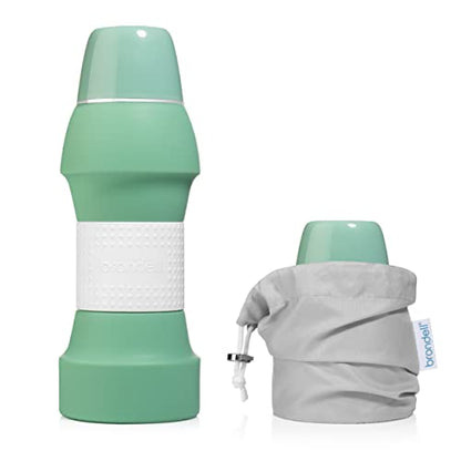 Brondell Bidet GoSpa Portable Peri Bottle, Collapsible Travel Bidet, Compact and Discreet, with Travel Bag for Postpartum & Perineal Care, 500ml, in Green - color: Green