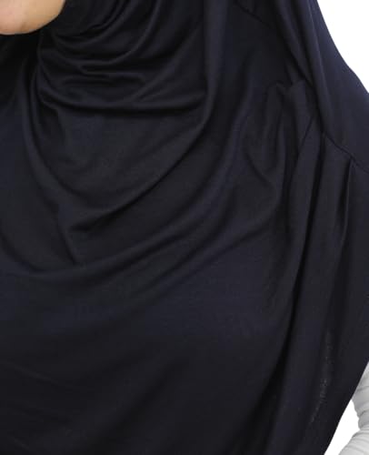 Prien Ready To Wear Hijab For Women, Instant Turban, Soft Muslim Scarf For Prayer, Long Hijabs, Islamic Clothes, Jersey Abaya - color: Navy Blue