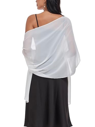 Shawls and Wraps Soft Chiffon Scarve Scarf For Evening Party Dresses Wedding Stole - color: Ivory