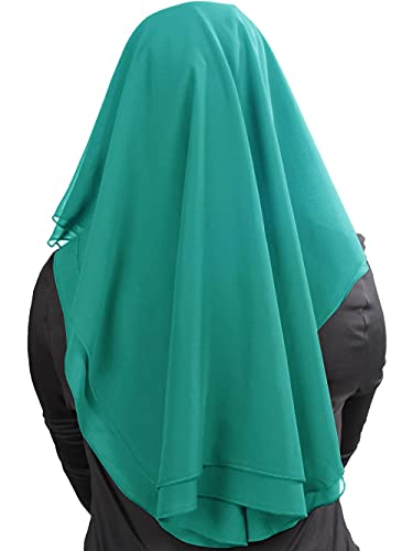MyBatua 3 Layers Saudi Niqab In Breathable Georgette, Wholesale Price, 1pc Face Veil NQ-003 - color: Sea Green