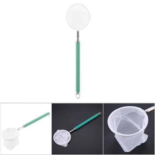 Green/Red Square Round Metal Aquarium Fish Net Mini Size Extendable Telescopic Fish Shrimp Landing Net Aquarium Fish Tank Tool - style: Green Round