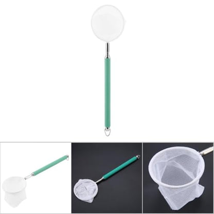 Green/Red Square Round Metal Aquarium Fish Net Mini Size Extendable Telescopic Fish Shrimp Landing Net Aquarium Fish Tank Tool - style: Green Round
