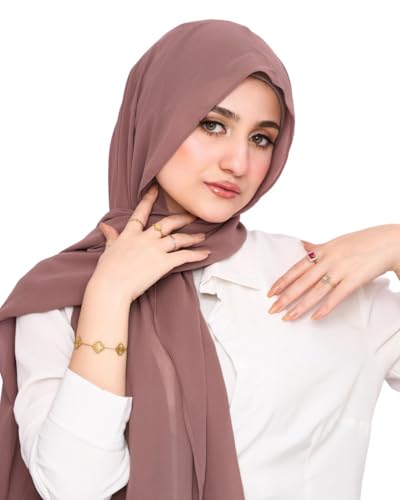 Instant Chiffon Hijab 3-in-1 with Built-in Magnets and Attached Match Undercap, Women Hijabs Set. - color: Taupe