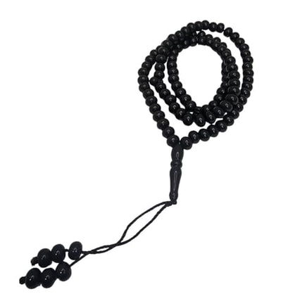 Islam Prayer Tasbih 99 Beads AMN-101 Muslim Zikr Rosary Misbaha w/Decorate Tassels Ramadan praying Eid Gift - color: Black