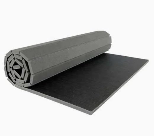 Gymnastics Tumbling Mat 1.6" Thick – Non-Slip Carpet Surface, Unfoldable Wrestling Mat for MMA, Cheerleading, Home Gym, 4'x8' Exercise Foam Mat - color: Black, size: 504*72*1.6 inches