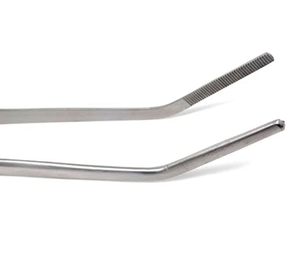 A2Z-Aquascaping Maintenance Tools Accessories,Anti-Rust Stainless Steel Tweezers Scissors Spatula for Aquarium Tank Clean, Fish Tank, Bonsai, Algae Scrapers (12" Serrated Tweezers - Angled) - size: 12" Serrated Tweezers - Angled