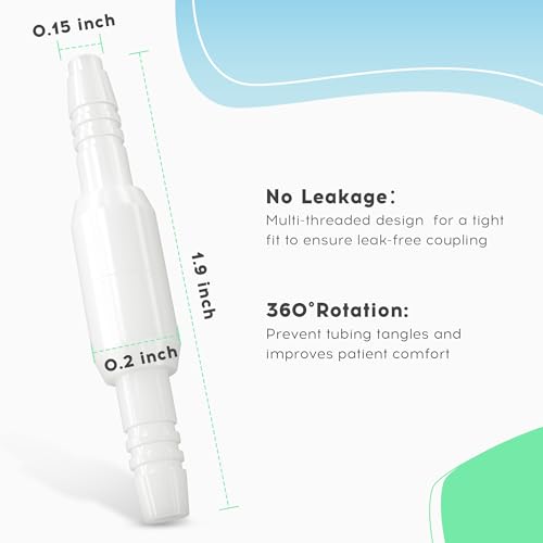 Oxygen Tubing Swivel Connectors – 20-Pack Leak-Proof 360-Degree Rotatable Oxygen Tube Connectors, Oxygen Connector Avoid Tangles - size: 20 pack