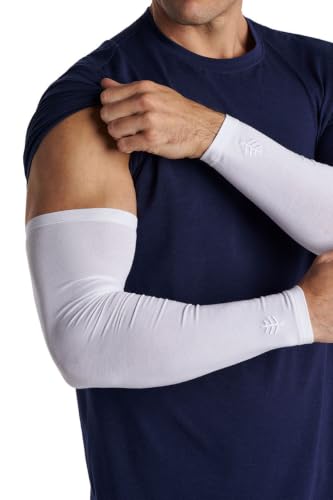 Coolibar Men's Sun Arm Sleeves - UPF 50+ Sun Protection - Navagio - color: White, size: XX-Large