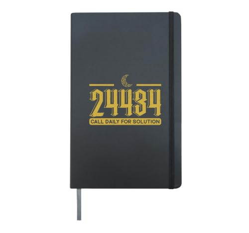 Call Daily For Solution Muslim Islam Quran Mosque Ramadan Hardcover Journal, Black
