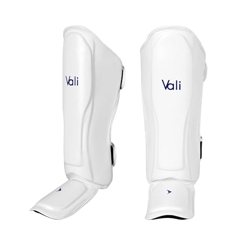 Lancer Leather Shin Guards Instep for Muay Thai - color: White, size: Small