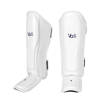 Lancer Leather Shin Guards Instep for Muay Thai - color: White, size: Small