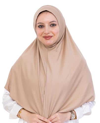 Prien Ready Hijab For Women, One Piece Muslim Instant Turban, Easy To Wear Long Head Scarf, Turkish Islamic Clothes For Abaya - color: Deep Mink