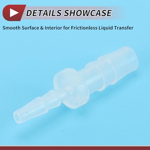 3/32" to 3/16" Hose Barb Fitting Hose Straight Reducing Coupler | 5 Pcs, Plastic, Clear, Fits 3/32" to 3/16" ID Flexible Tube, Barb Reducer Fitting, for Aquarium, Fountain, Drip Irrigation - size: 3/32"-3/16"