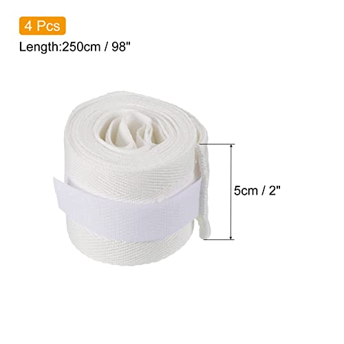 PATIKIL Boxing Hand Wrap Elastic Martial Arts Fist Bandages for Thai Kickboxing - color: White