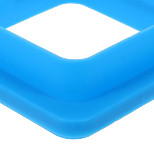 STOBAZA 3pcs Aquarium Fish Feeder Rings Floating Fish Food Dispenser Circles Reusable Blue Thickened Square Round Feeding Rings for Tanks and Betta Aquariums