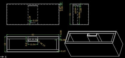 112Gallon SC Aquariums w/Center Overflow 60x18x24 H 12mm - size: 112Gal 60x18x24"