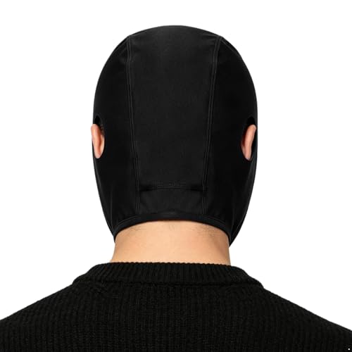 YiZYiF Wrestling Hair Cap Cover Universal Fit for Any Headgear with Chin and Open Ears Long Hair Slicker for Grappling - color: Black