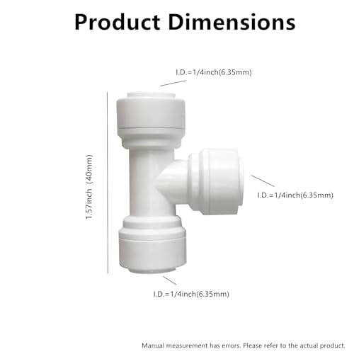 15 pcs 1/4" Tee 3 Way Tube Quick Connect Push Fit RO Water Reverse Osmosis System - style: 1/4 inch T connect(15)