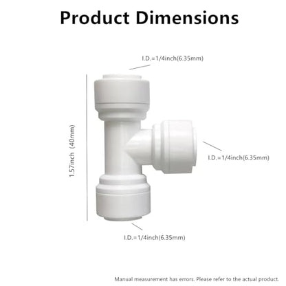 15 pcs 1/4" Tee 3 Way Tube Quick Connect Push Fit RO Water Reverse Osmosis System - style: 1/4 inch T connect(15)
