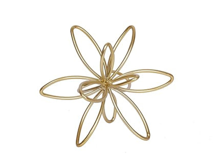 Gold Metal Sculpture Decoration Geometric Sphere Decor Modern Abstract Cube Figurine Ball Statue Centerpiece for Home Decor Accent Living Room Office Shelf Bookshelf Tabletop Decorative - style: Flower shape