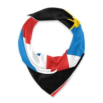 Bandana Square Head Scarf for Women Satin Hair Wrap Fashion Headband 27" - color: Antigua and Barbuda Flag
