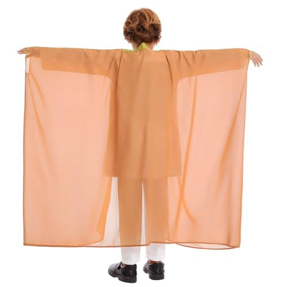FYMNSI Boys Robe Islamic Muslim Clothes Kimono Loose Abaya Long Sleeve Embroidered Chiffon Kaftan Cardigan Casual Dubai Thobe - color: Camel, size: 8-10 Years