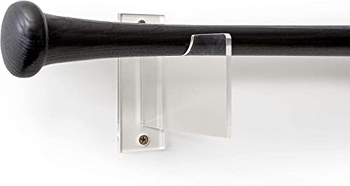 Baseball Bat Wall Mount Display - Horizontal Hanging Rack & Organizer | Sturdy Acrylic Bat Holder | Decorative Clear Sports Gear Wall Hanger Storage for Home, Living Room