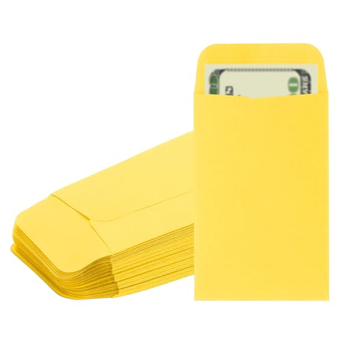 PATIKIL Money Envelope, 50 Pack 3.5" x 2.2" Cash Envelopes Money Holder Bags Budgeting Saving Challenge Letter for Gift Coins Checks Tickets Jewelry Passport Card, Light Yellow - color: Light Yellow, size: 3.5" x 2.2"