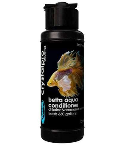 Crystalpro Betta Water Conditioner (Treats 660 Gallons) - Instantly Neutralizes Chlorine & Ammonia, Tap Water Treatment (4.2 Fl Oz / 125ml)