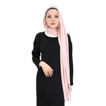Heavy Not Easily See Through Long Chiffon Hijab Scarf for Women, Amazing Smooth Muslim Head Scarves - color: Wine Red
