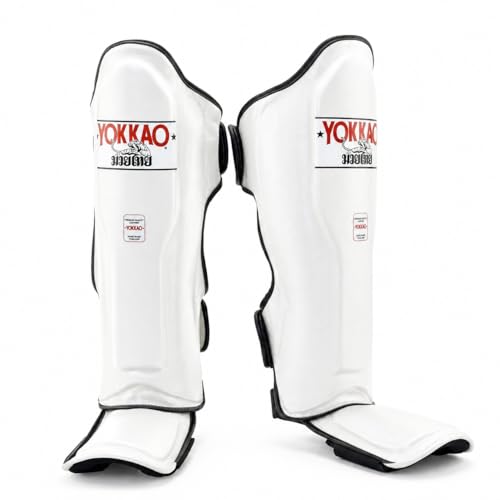 YOKKAO Matrix Muay Thai Kickboxing MMA Shin Guards with Knee Guards - color: Matrix White, size: Small
