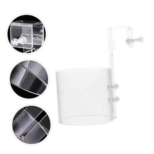Tofficu Fish Feeding Circle Acrylic Anti-Scatter Fish Food Feeding Ring Betta and Shrimp Aquarium Feeder with 80 Hook Design
