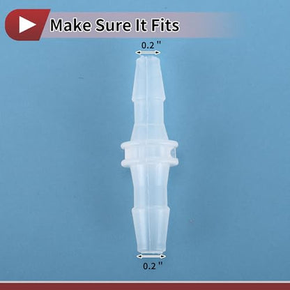 Plastic Hose Barb Fitting 5/32" x 3/16" OD Barb Straight Through Pipe Connector Clear 5 Pcs - size: 5/32"-3/16"