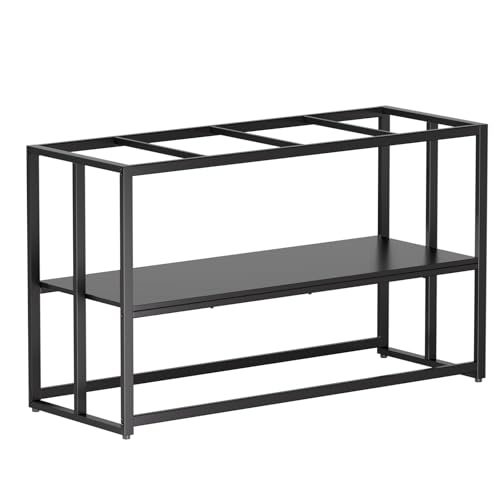 55-75 Gallon Fish Tank Stand, Aquarium & Terrarium Stand for Home Office | Dual-layer design to hold aquariums and terrariums.Overall dimension is 48.4"x19.7"x31.5" with 900LBS load capacity - color: Black, size: 55-75 Gallon