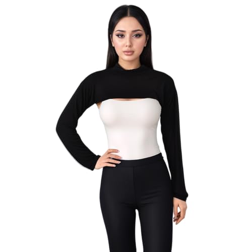 Modal Cotton Sun Protection Sleeves Cover for Women Mslim Islamic Conservative High Collar Vest Long Arm Sleeve Cover - color: Black Navy