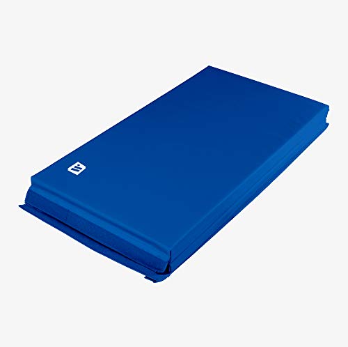 We Sell Mats Gymnastics Mat, Folding Tumbling Mat, Portable with Hook & Loop Fasteners - color: Blue, size: 4 ft x 6 ft x 2 in
