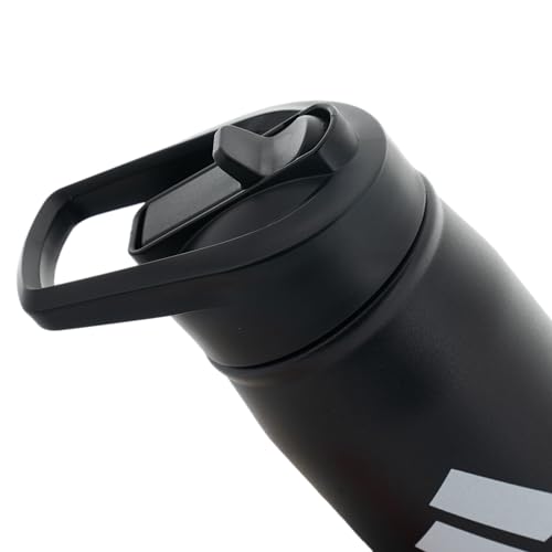 adidas Stainless Steel Metal Water Bottle 20 oz (600 mL) Straw Lid - color: Black/White/Black/2